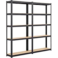 Yaheetech 2 Piezas Estantería Metalica Estante Almacenaje 180 X 90 X 30 cm Carga 875 KG Estantería Almacén Garaje